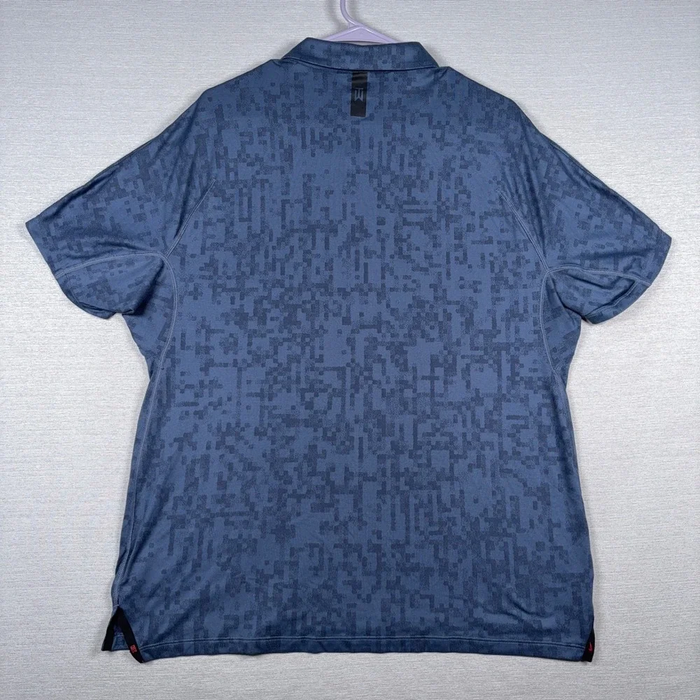 Nike ADV Tiger Woods Polo Shirt CU9528 Mens Size L Blue Poly Nylon Standar Fit